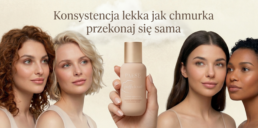 Satin complexion without a mask effect – discover Paese Puff Cloud with a blur effect!