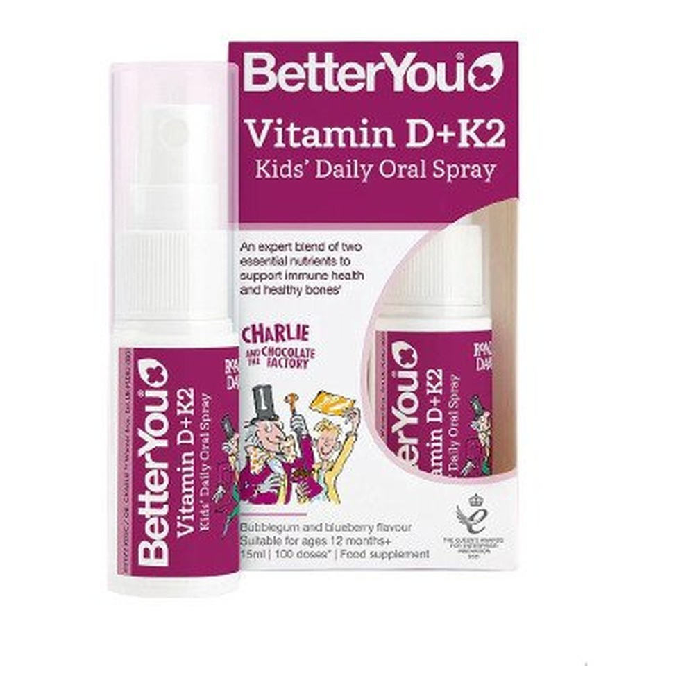 Vitamin D+K2 Kid's Daily Oral Spray, Bubblegum & Blueberry - 15 ml.