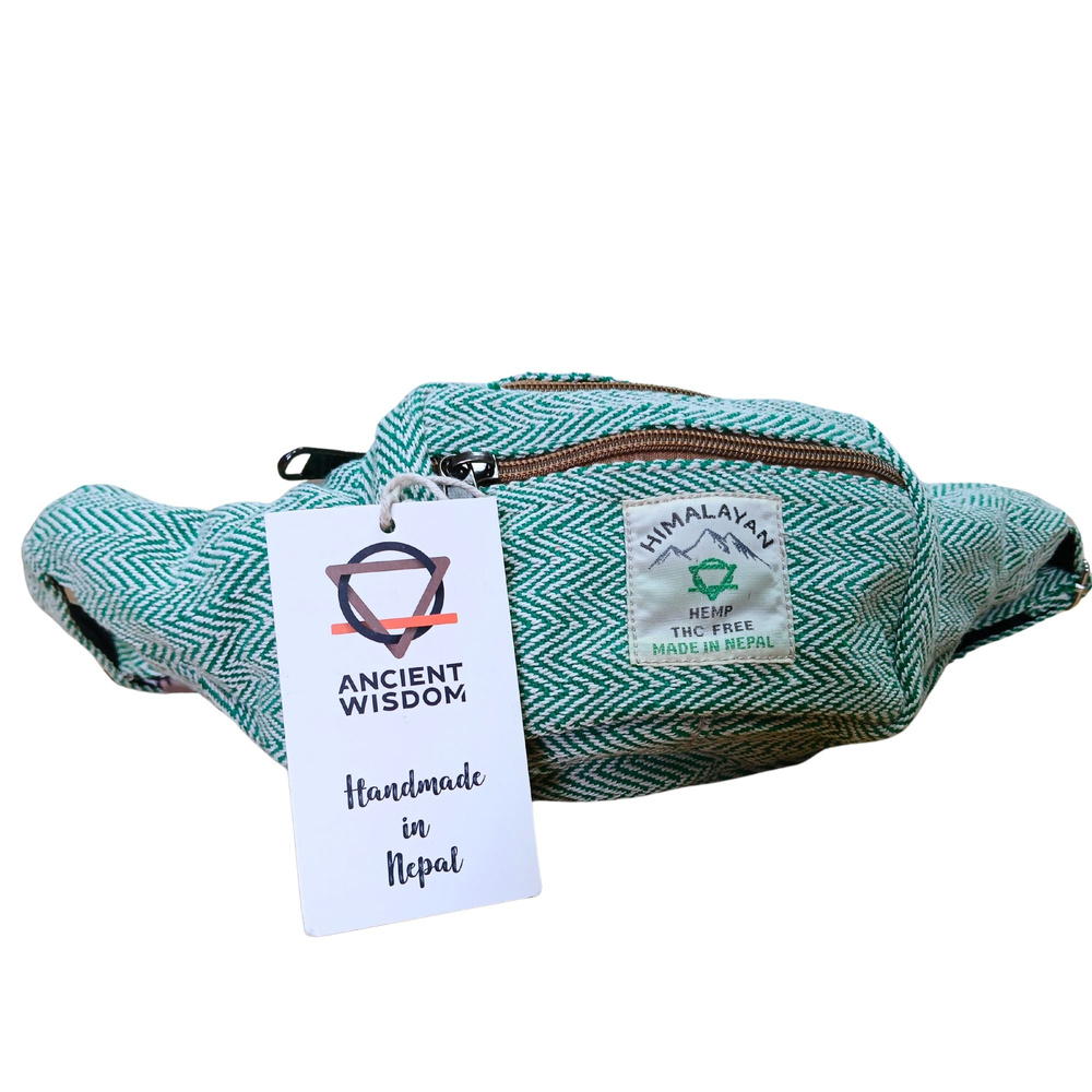 Cotton Hemp Style Belt (or Fanny) Bag - Sage