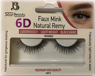 Star Beauty Natural Remy Hair Eyelashes 6D Full Volume and Soft Reusable SEF02