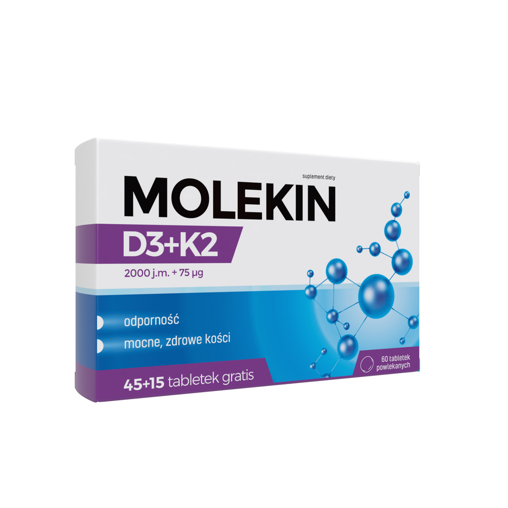 Molekin D3 + K2 for Bone Strengthening 60 Tablets