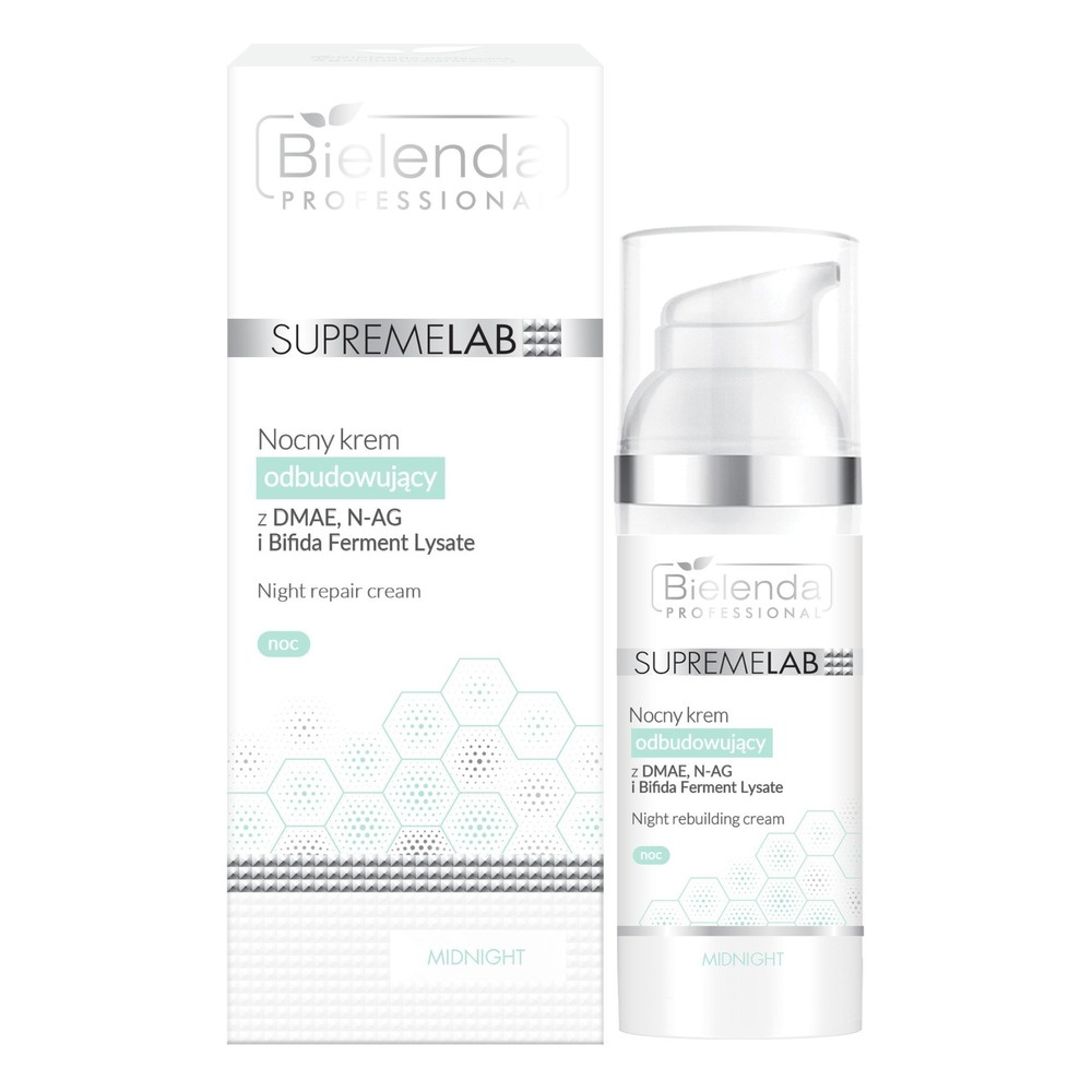 Bielenda Professional Supremelab Night Cream with DMAE N-AG Bifida Ferment Lysate for Mature Dry and Dehydrated Skin 50ml