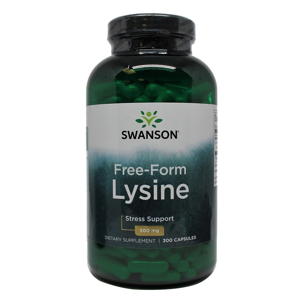 Swanson Lysine 500mg Free-Form 300 Capsules