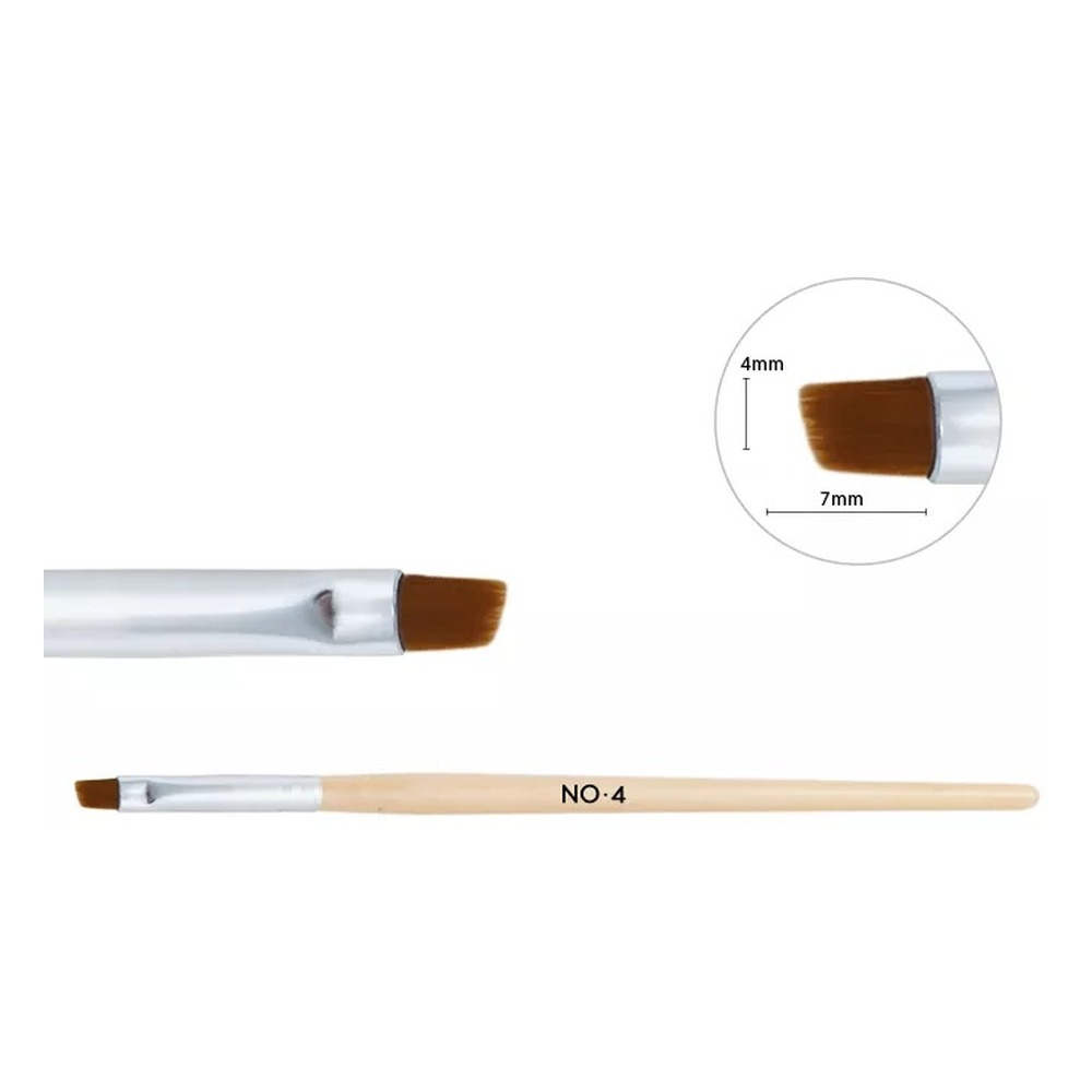 NeoNail Wooden Gel Brush Angled No. 4 1 Piece
