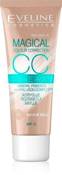 Eveline CC Cream Magical Color Correction Multifunctional Foundation SPF15 No. 52 Medium Beige 30ml