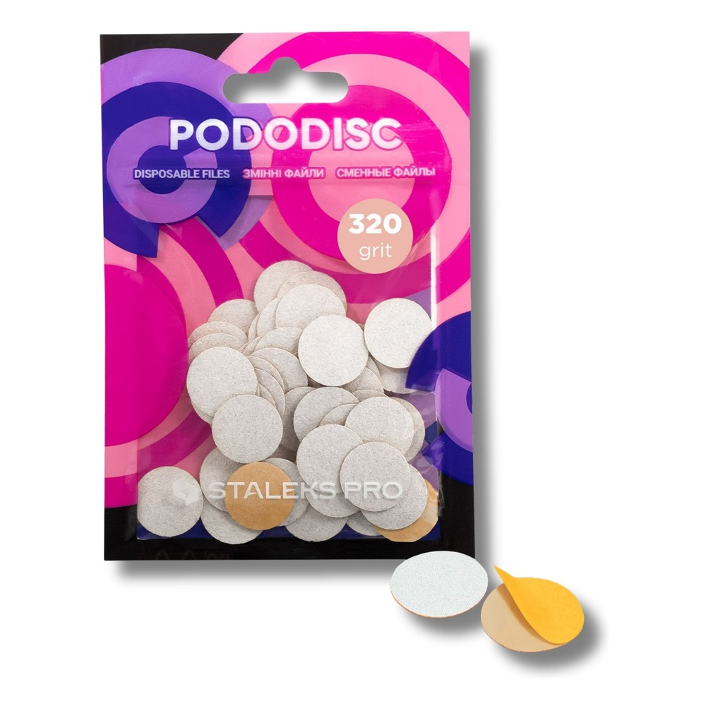Staleks Pro Expert Disposable Pododisc Pedicure White Files Size S Grit 320 50pcs