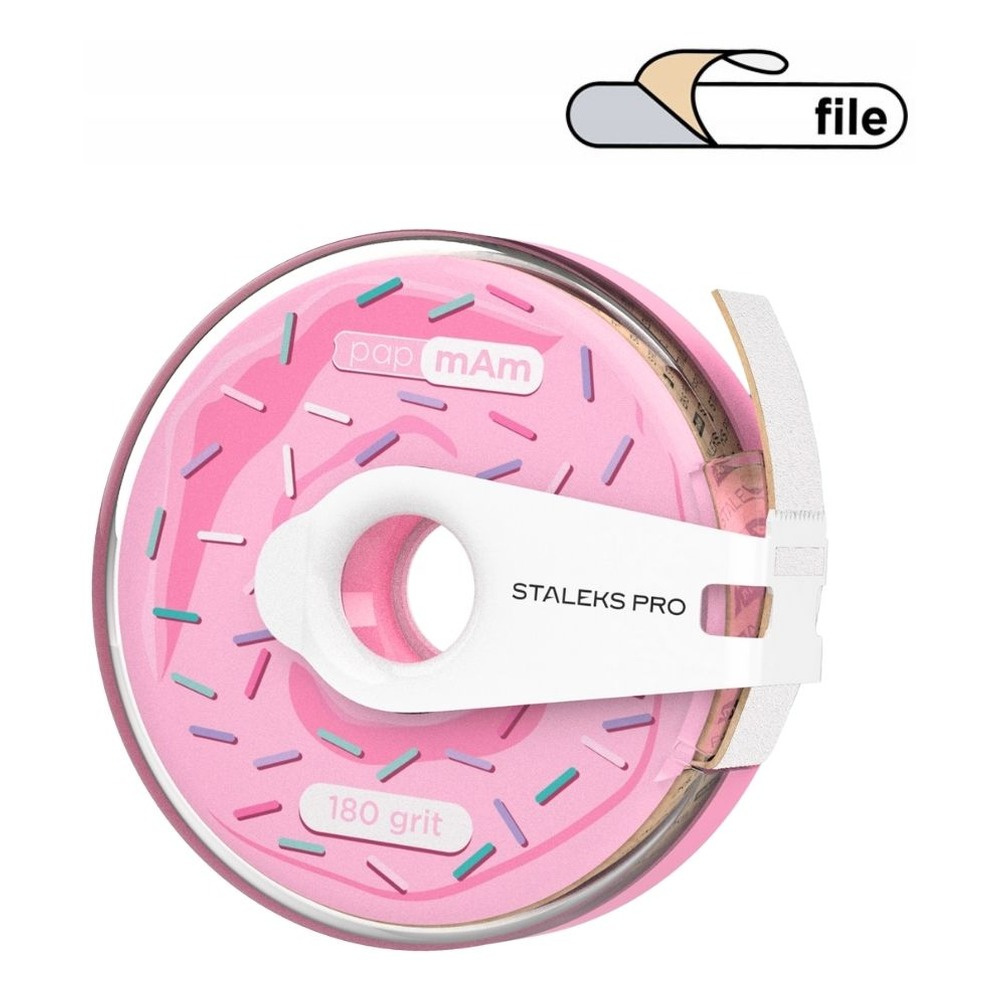 Staleks Pro Expert PapmAm Disposable White Abrasive Tape In Plastic Case 180 Grit ATC-180w 7m