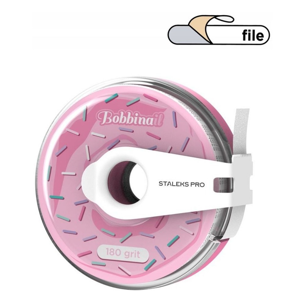 Staleks Pro Expert Disposable White Abrasive Tapein Plastic Case 180 Grit AT-180w 7m