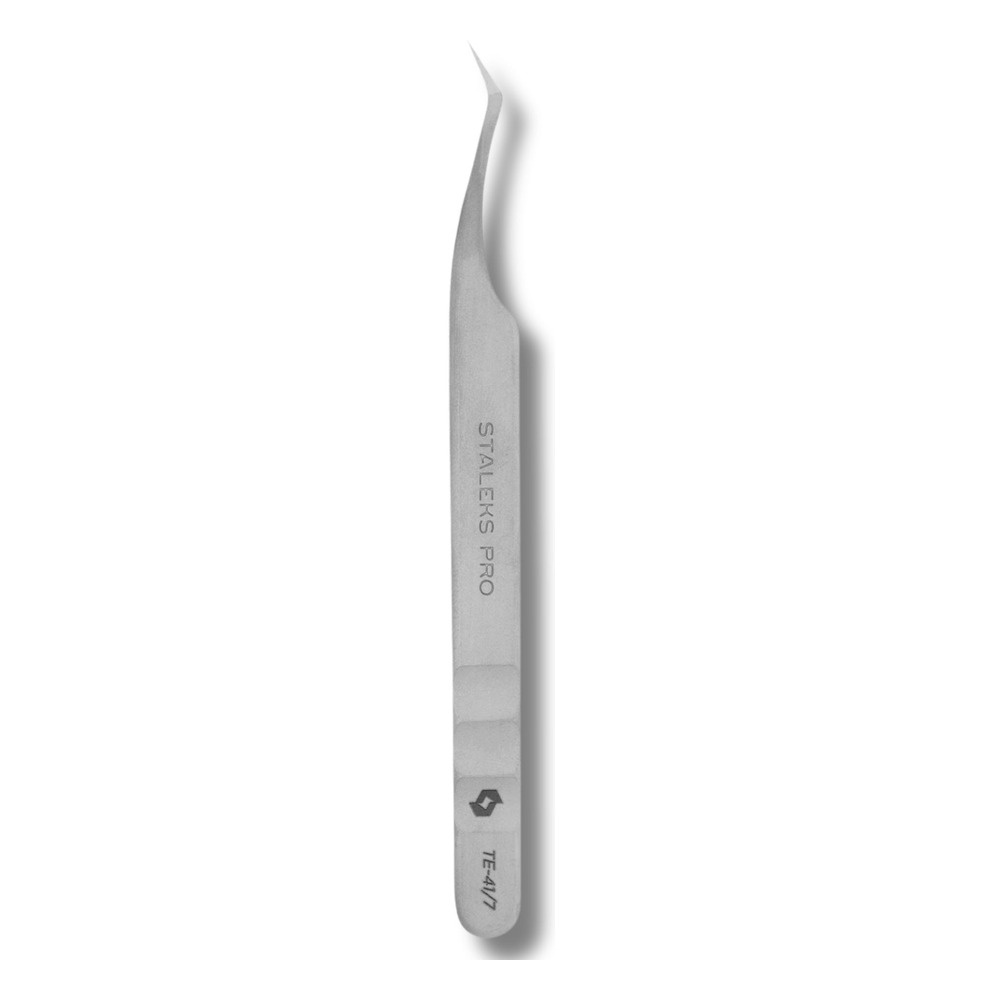 Staleks Pro Expert 41 Type 7 Eyelash Extension Tweezers L‑Shaped 30° 115mm