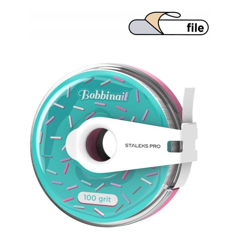 Staleks Pro Expert Disposable Abrasive White Tape in Plastic Case 100 Grit AT-100w 7m