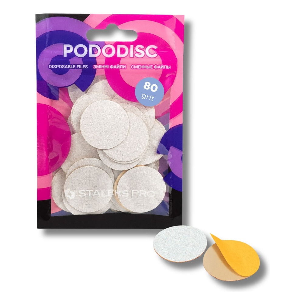 Staleks Pro Expert Disposable Pododisc Pedicure White Files Size S Grits 80 50pcs