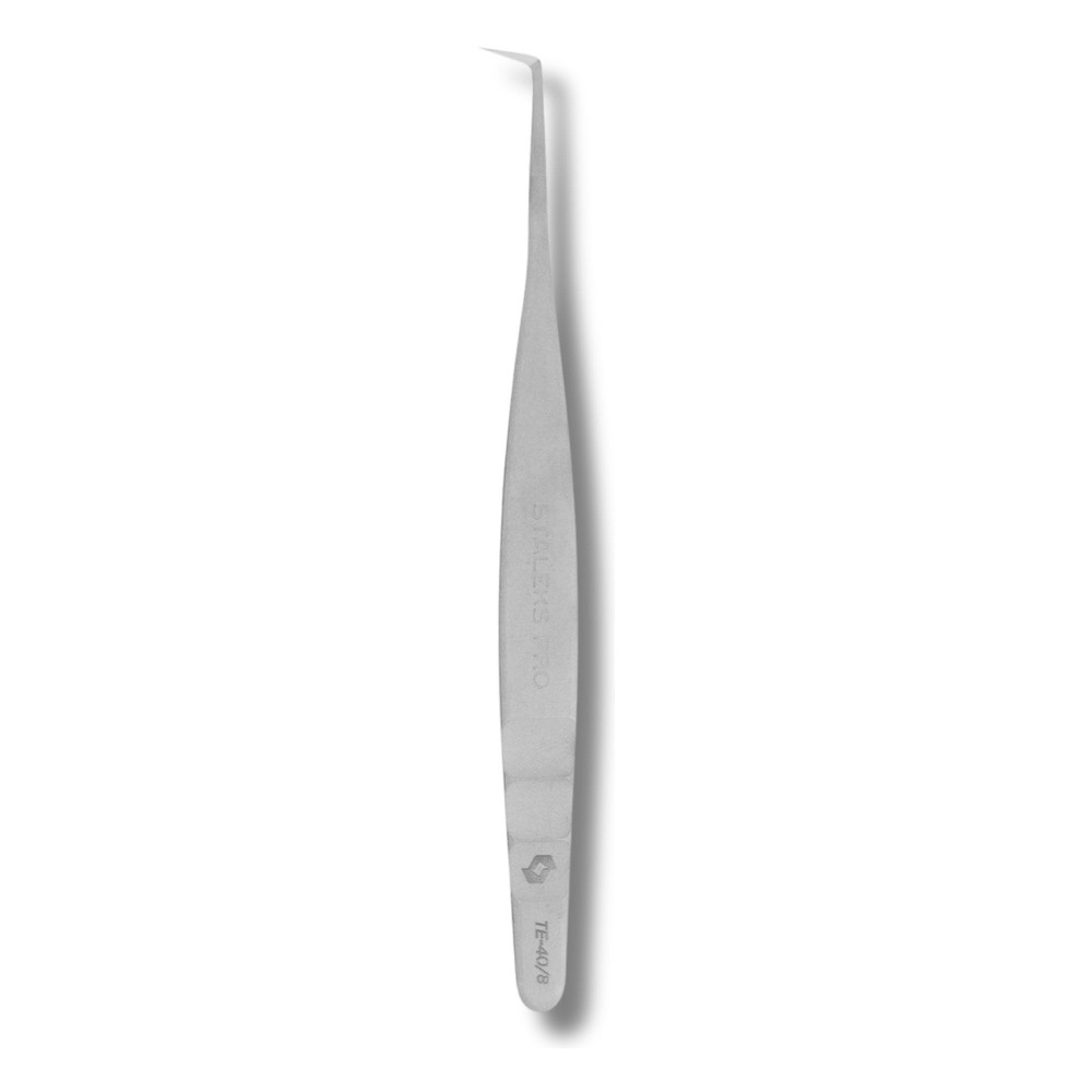 Staleks Pro Expert 40 Type 8 Eyelash Extension Tweezers L-Shaped 85° 114mm
