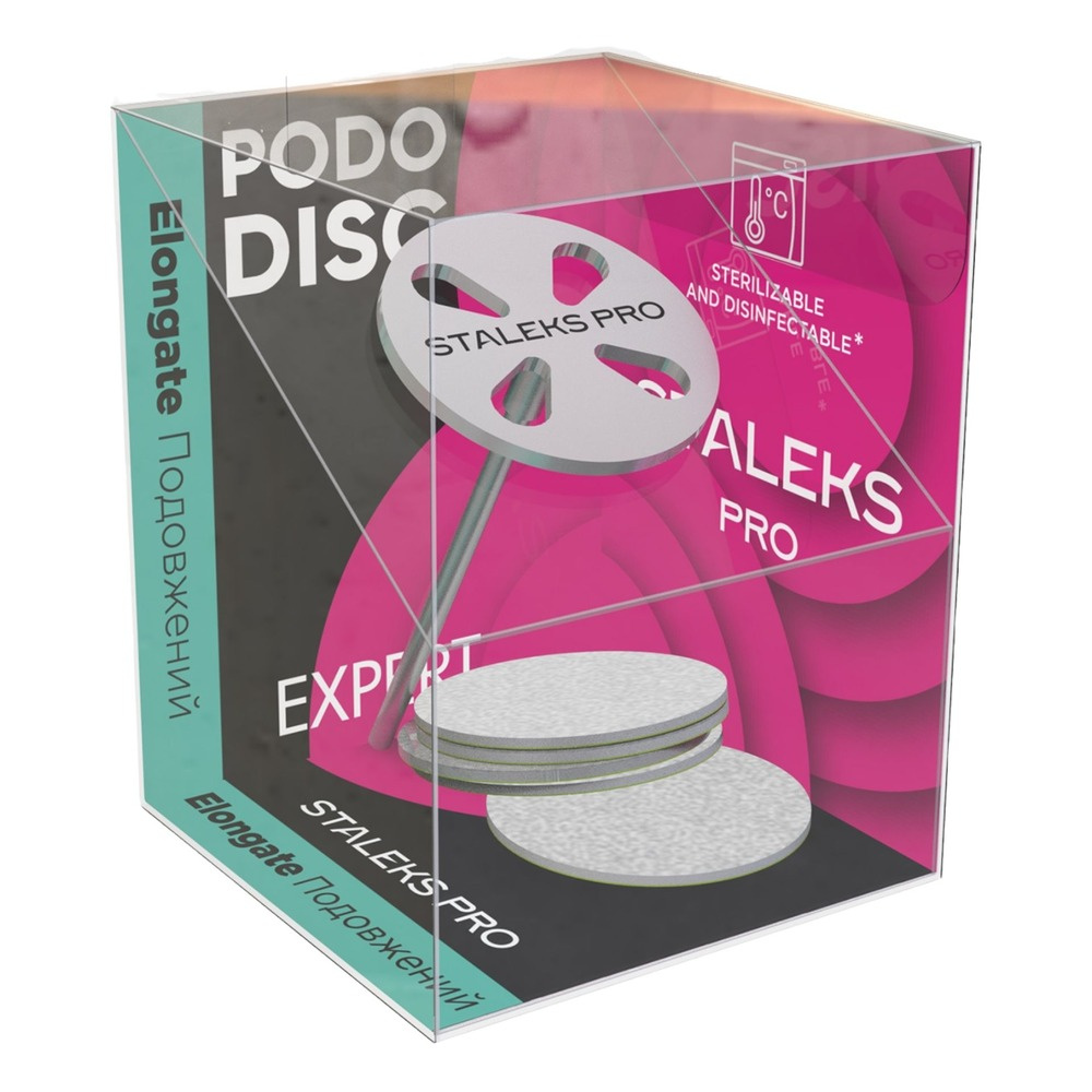 Staleks Pro Pododisc Expert Elongated Pedicure Disc With Disposable 5 x Files 180 Grit Size S 15mm SET