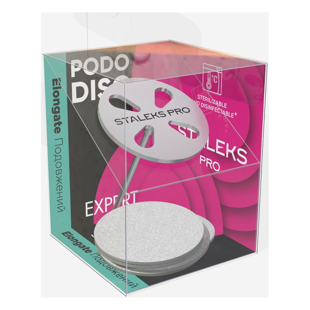 Staleks Pro Expert Pododisc Elongated Pedicure Disc With 5x Disposable Files 180 Grit Size L 25mm SET