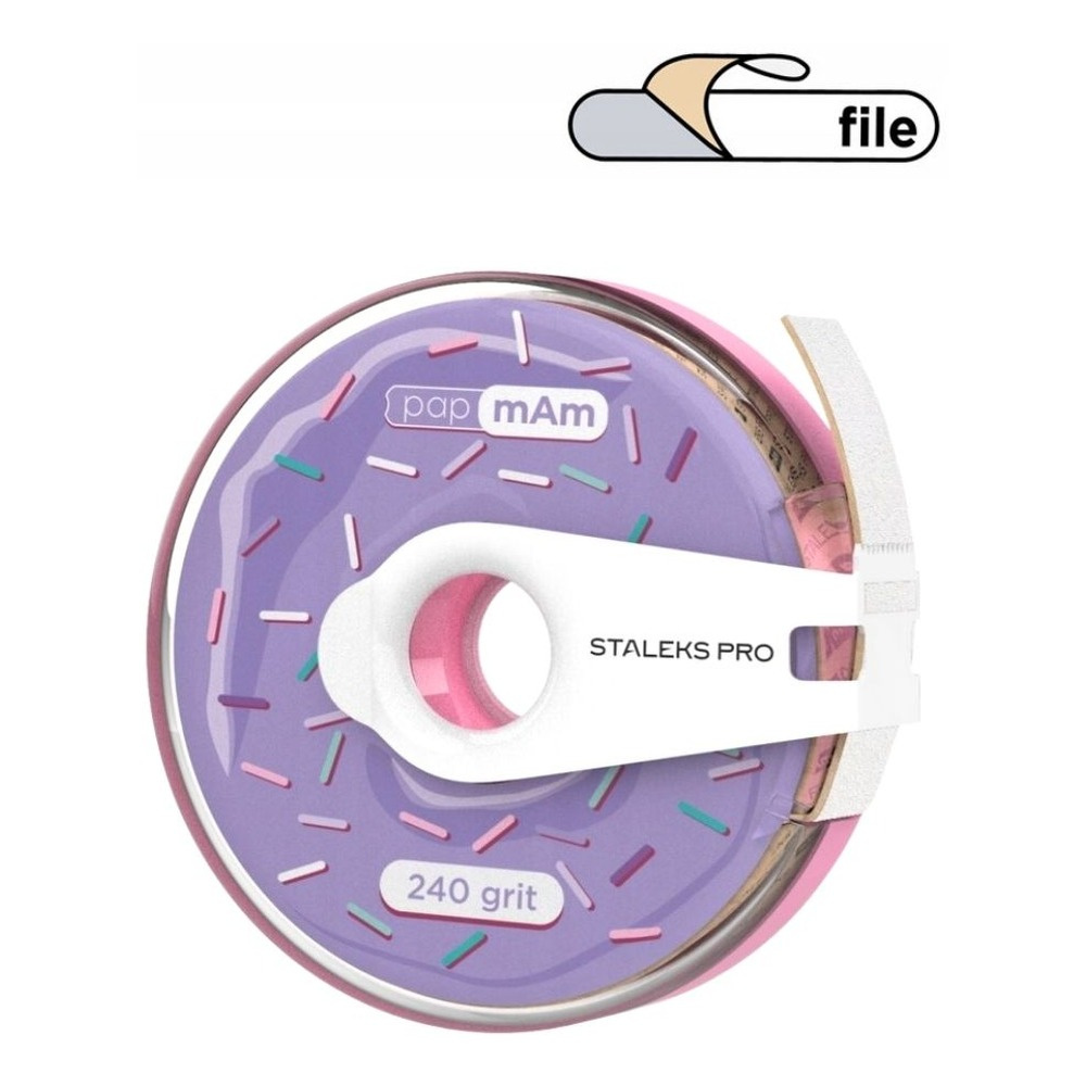 Staleks Pro Expert Disposable White Abrasive Tape in Plastic Case 240 Grit AT-240w 7m