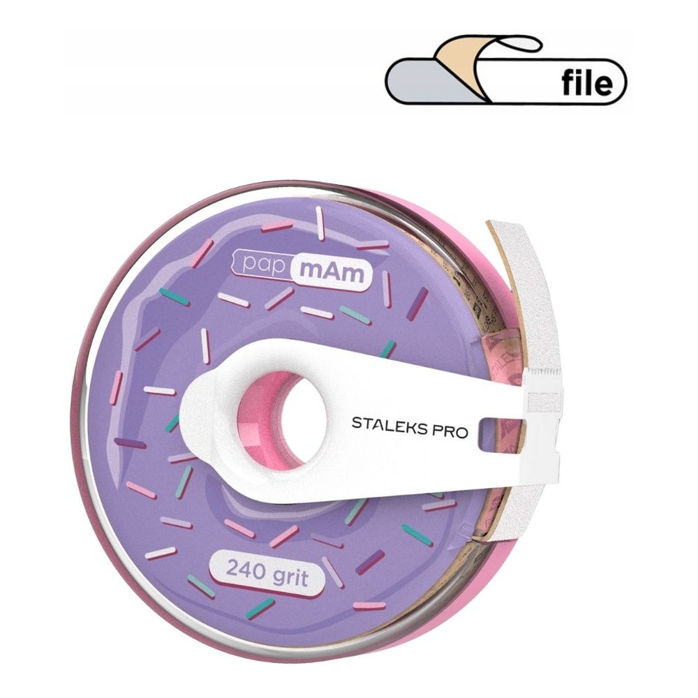 Staleks Pro Expert PapmAm Disposable White Abrasive Tape In Plastic Case 240 Grit ATC-240w 7m