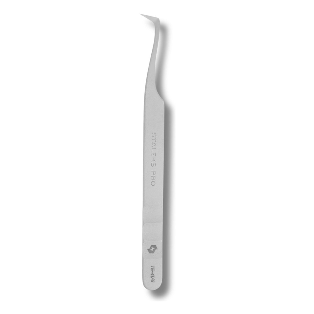 Staleks Pro Expert 41 Type 6 Eyelash Extension Tweezers L‑Shaped 75° 110mm