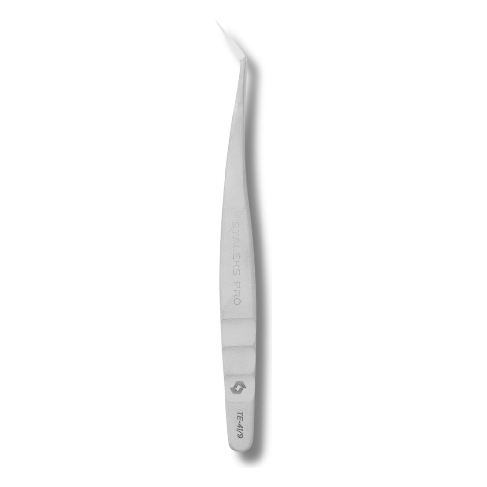 Staleks Pro Expert 41 Type 9 Eyelash Extension Tweezers L-Shaped 35° 123mm