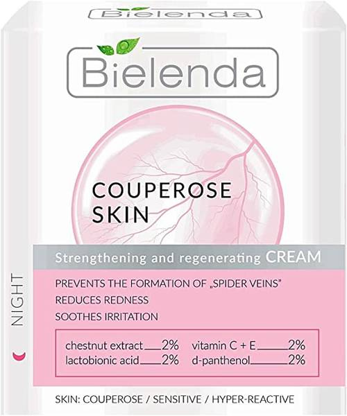 Bielenda Capillary Skin Strengthening and Regenerating Night Cream for Sensitive and Capillary Skin 50ml
