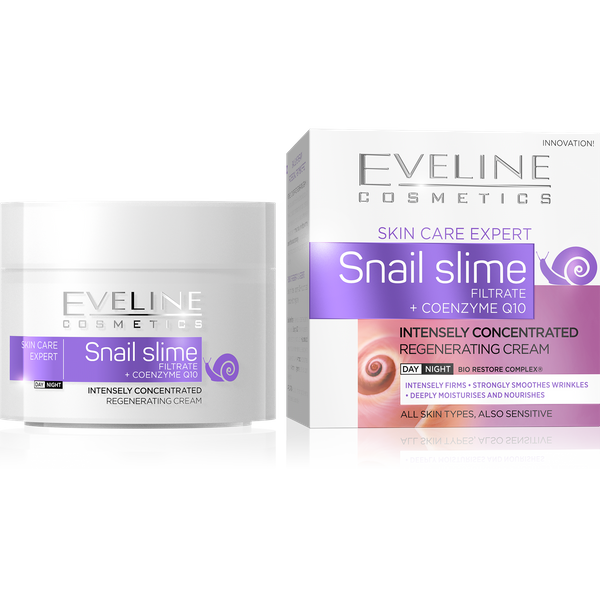 Eveline Skin Care Expert Concentrated Regenerating Cream with Snail Slime Filtrate and Coenzyme Q10 for Day and Night 50ml