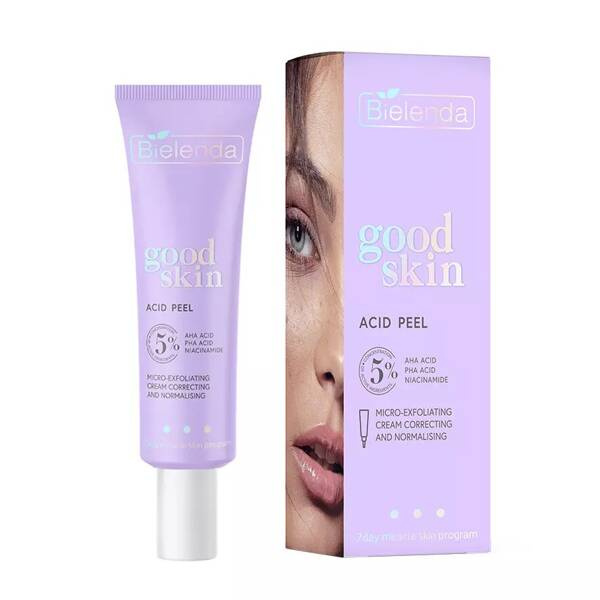 Bielenda Good Skin Acid Peel Correcting and Normalizing Micro-Exfoliating Cream with AHA PHA and Niacinamide 50ml