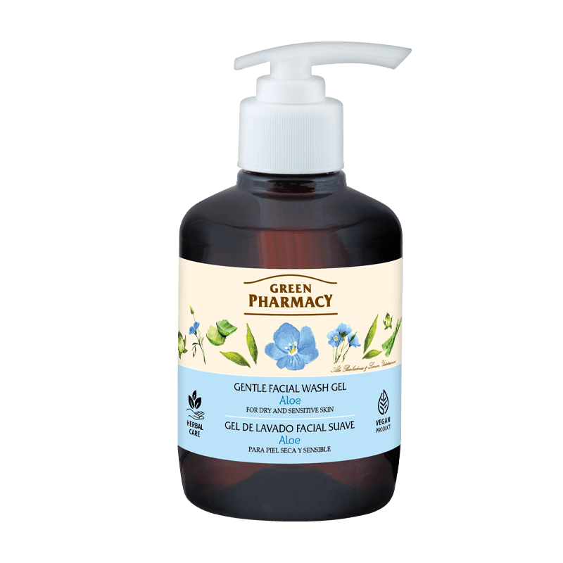 Green Pharmacy Gentle Facial Wash Gel for Dry and Sensitive Skin Aloe 270ml