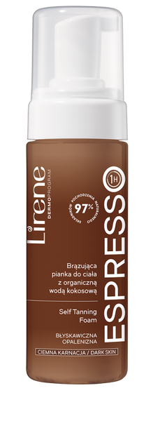 Lirene Perfect Tan Vegan Tanning Body Foam with Organic Coconut Water Espresso 150ml