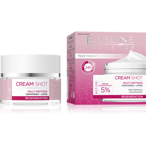 Eveline Face Therapy Professional Cream Shot Regenerating Cream for Dry Skin with Signs of Aging 50ml
