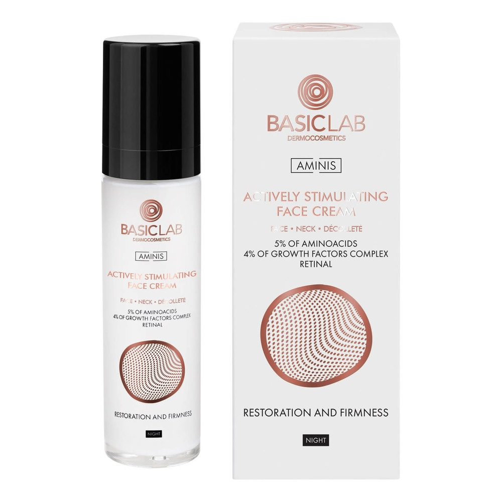 BasicLab Actively Stimulating Cream with 5% Amino Acid Reconstruction and Firming for Night 50ml