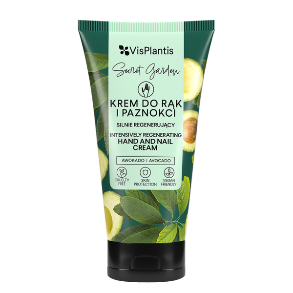 Vis Plantis Secret Garden Avocado and Cotton Oil Regenerating Hand and Nail Cream 75ml