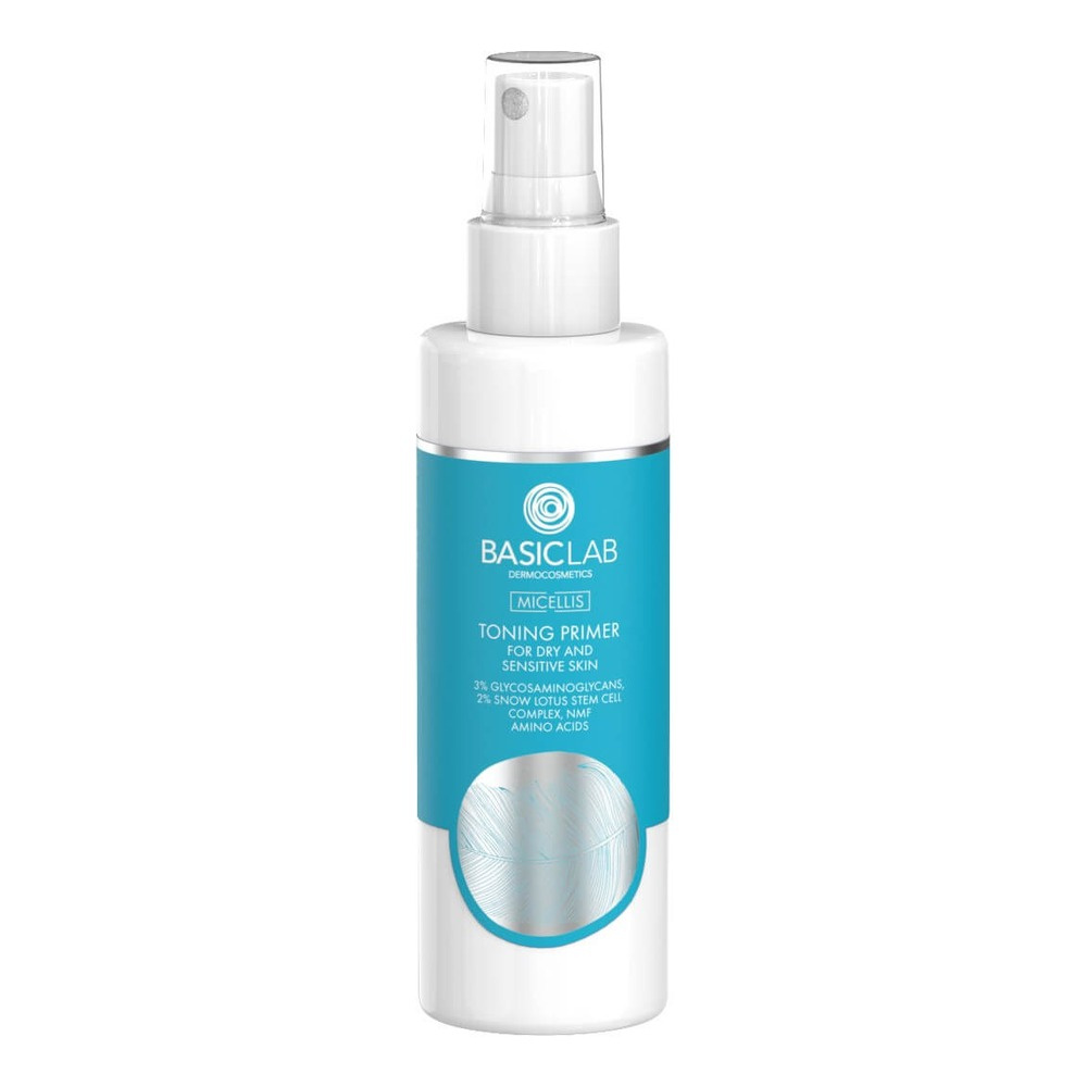 BasicLab Micellis Primer Toning 3% Glycosaminoglycans 2% Snow Lotus Stem Cell Complex NMF Amino Acids for Dry and Sensitive Skin 150ml