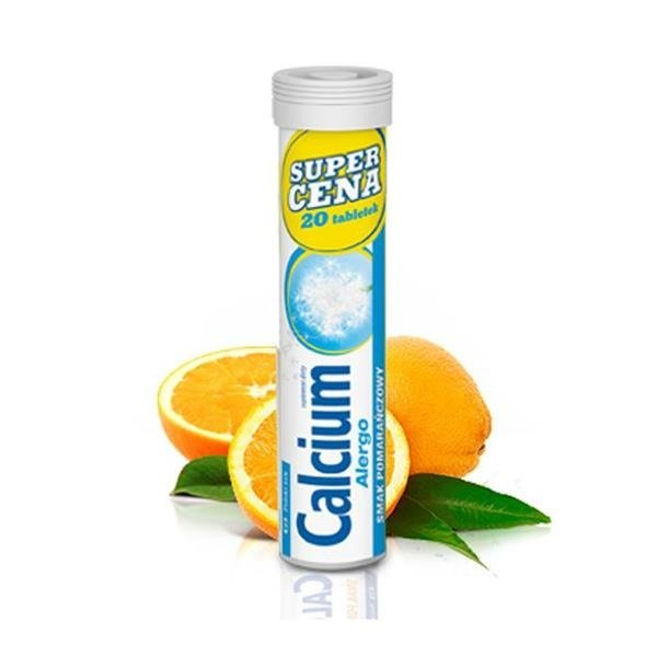 Calcium 300 alergo with orange flavor x 20 tabl. Polish Health