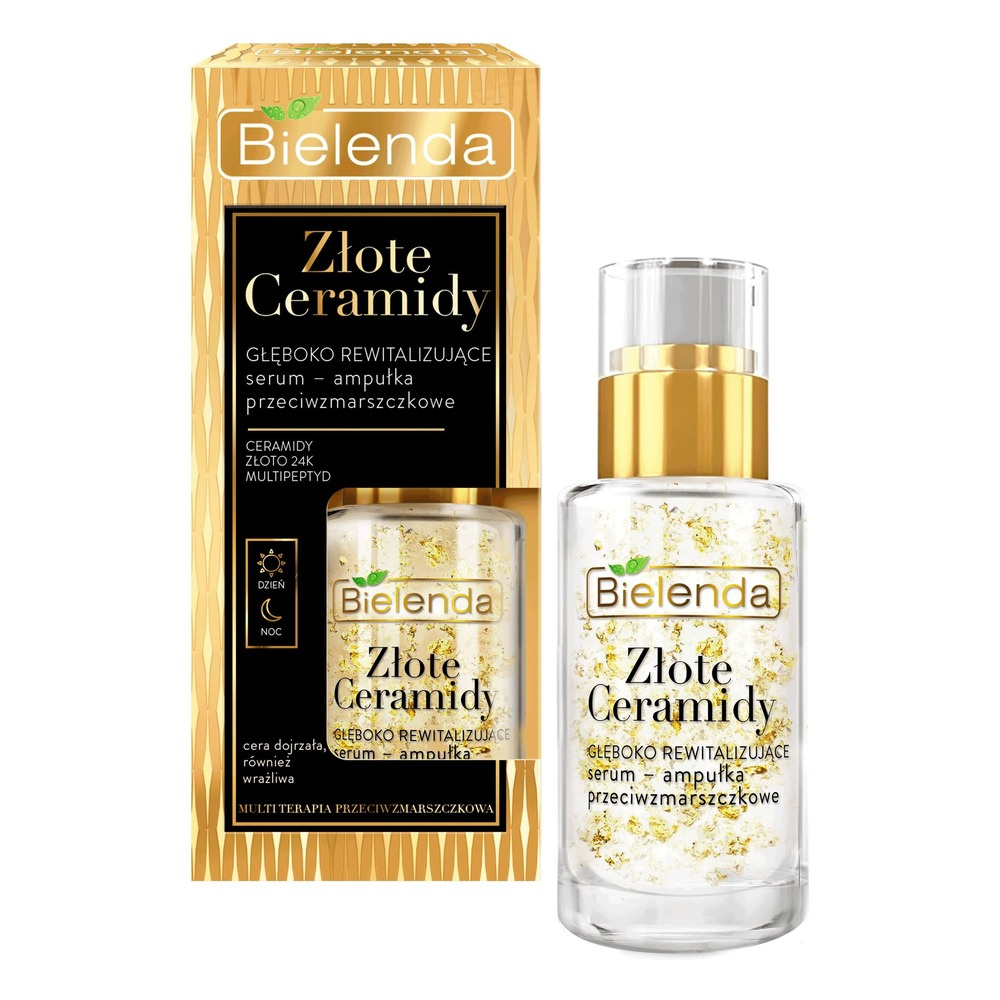 Bielenda Golden Ceramides Deeply Revitalizing Anti Wrinkle Serum Ampoule for Day and Night 15ml