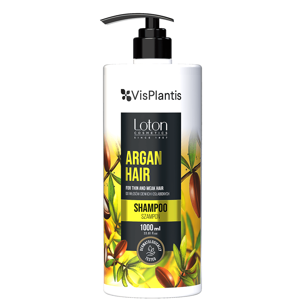Vis Plantis Loton Argan Odżywczy Szampon do Włosów Cienkich i Słabych 1000ml Best Before 30.09.25