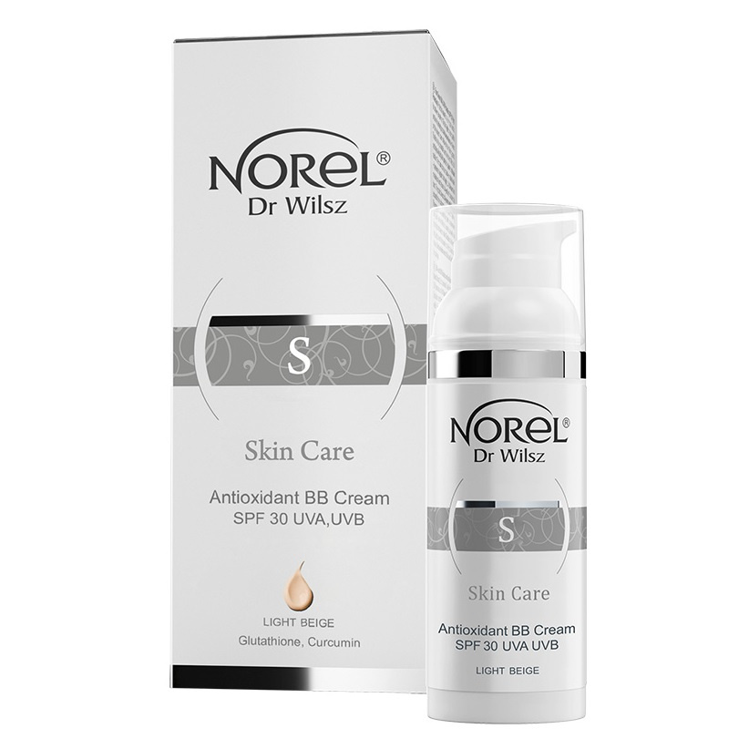 Norel Skin Care Antyoksydacyjny Krem BB SPF 30 UVA UVB dla każdego Rodzaju Skóry Light Beige 50ml  