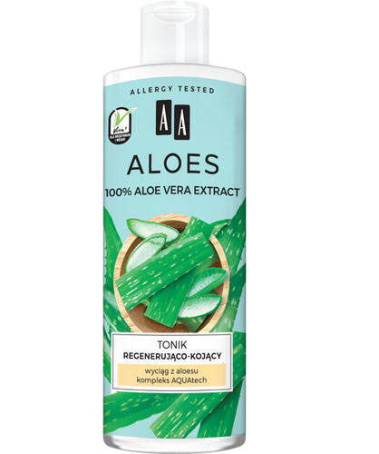 AA ALOES 100% aloe vera extract, regenerating and soothing tonic, 400ml