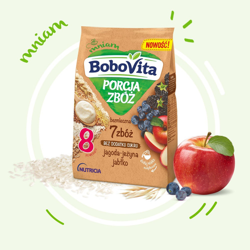 BoboVita Portion of Cereals Dairy-Free Porridge Blueberry Blackberry Apple for Babies after 8 Months of Life 170g