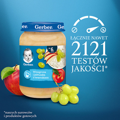 Gerber Dessert Grapes and Apple with Cottage Cheese for Babies after 6 Month 190g