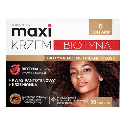 Colfarm Maxi Krzem + Biotyna Witaminy i Mikroelementy 30 Kapsułek