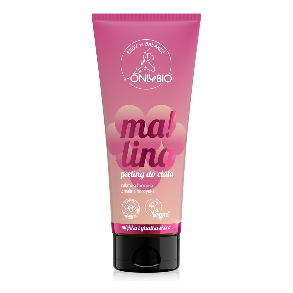 OnlyBio Cukrowy Peeling do Ciała z Maliną Nordycką 200ml