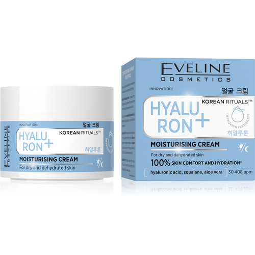 Eveline Korean Rituals Nawilżający Krem do Twarzy Hyaluron+ dla Skóry Suchej i Odwodnionej na Dzień i na Noc 50ml