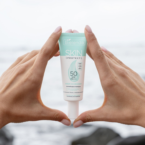 Bielenda Skin Protect Normalizująco - Matujący Krem Ochronny SPF 50  PA++++ UVA + UVB + HEV dla Skóry Tłustej i Mieszanej 40ml