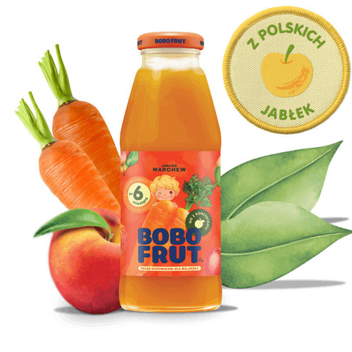 Bobo Frut Nektar Owocowo-Warzywny Jabłko Marchewka dla Niemowląt po 6 Miesiącu 300ml