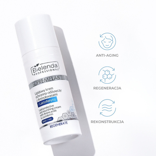 Bielenda Professional SupremeLab Regenerate Lipidowy Krem Ochronno-Odżywczy z Aminokwasami i Laktoferyną dla Skóry Dojrzałej Suchej 50ml