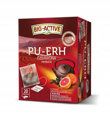 Big-Active Pu-Erh Intense Red Tea with Grapefruit Flavor 20x1.8g