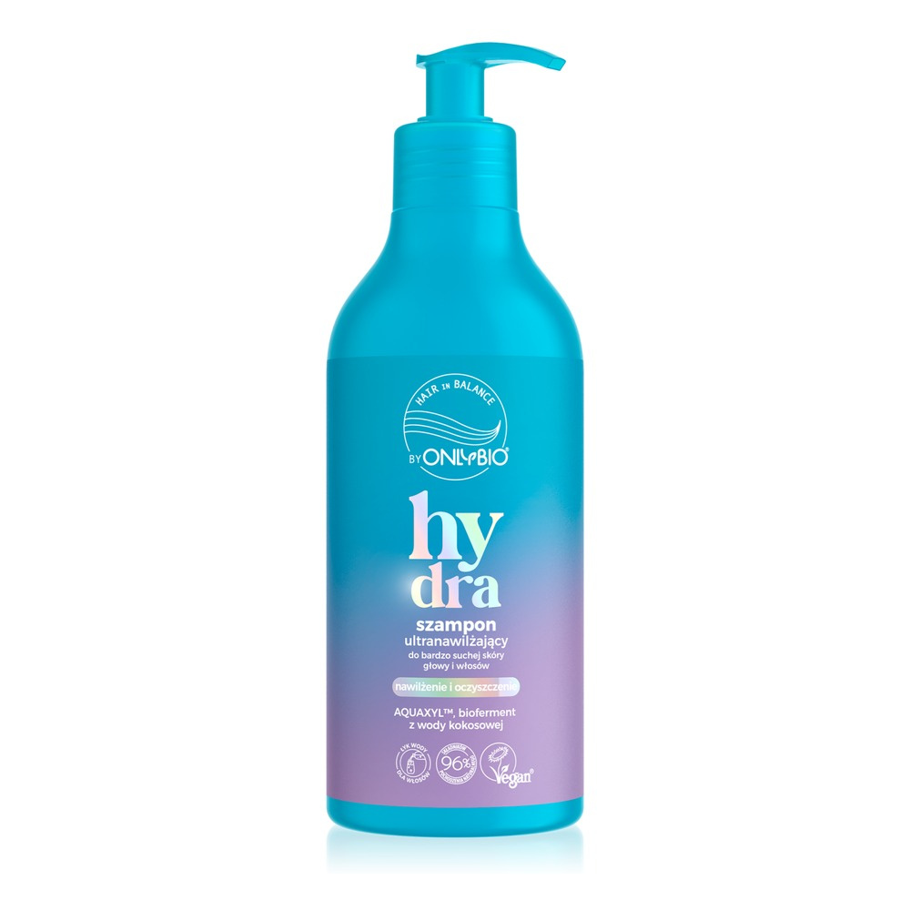OnlyBio Hair in Balance Hydra Szampon Ultranawilżający do Bardzo Suchej Skóry Głowy i Włosów 400ml