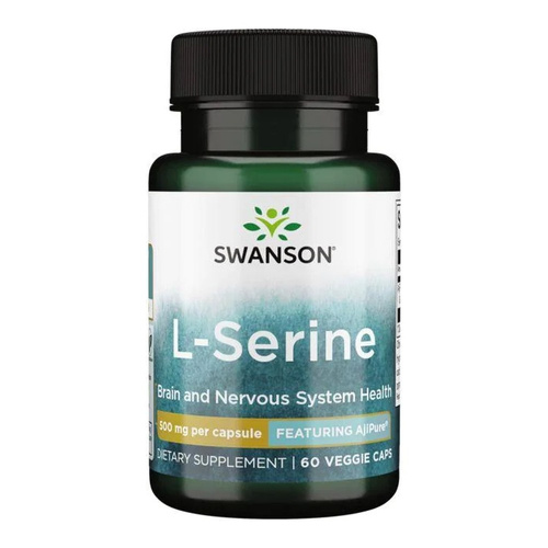 Swanson L-Serine 500mg Supports Nervous System Function 60 Capsules