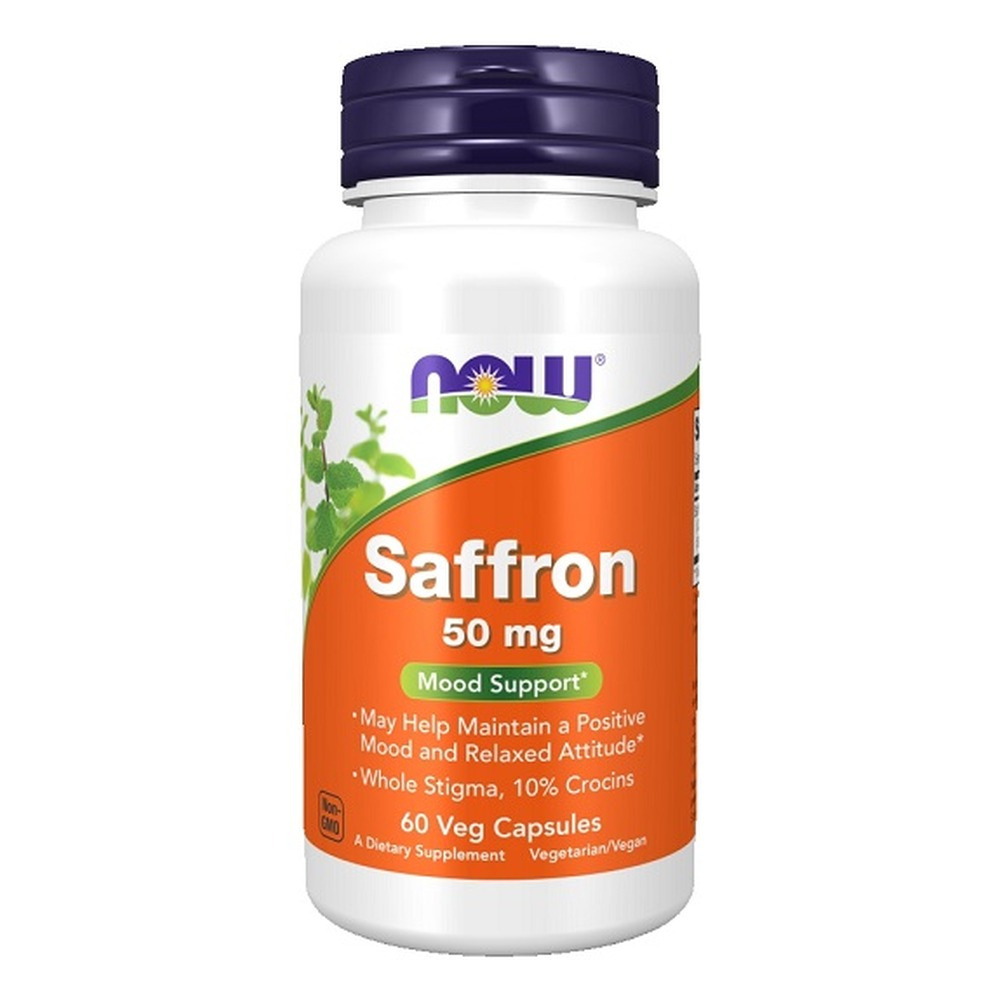 Now Foods Saffron 50mg Saffron Restful Sleep & Relaxation 60 Capsules