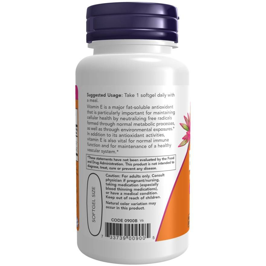 Now Foods Vitamin E-1000 Natural Mixed Tocopherols Supports Immunity 100 Softgels