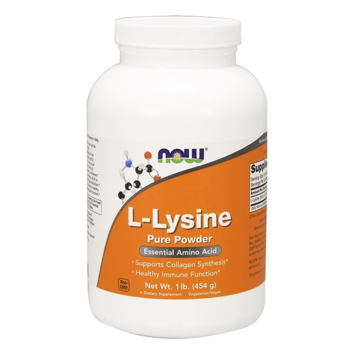 NOW Foods L-Lysine Powder Supplement for Skin, Joints and Immunity 454g